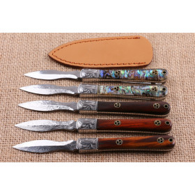 Pu'er Abalone material Damascus no logo tea knife UD404708